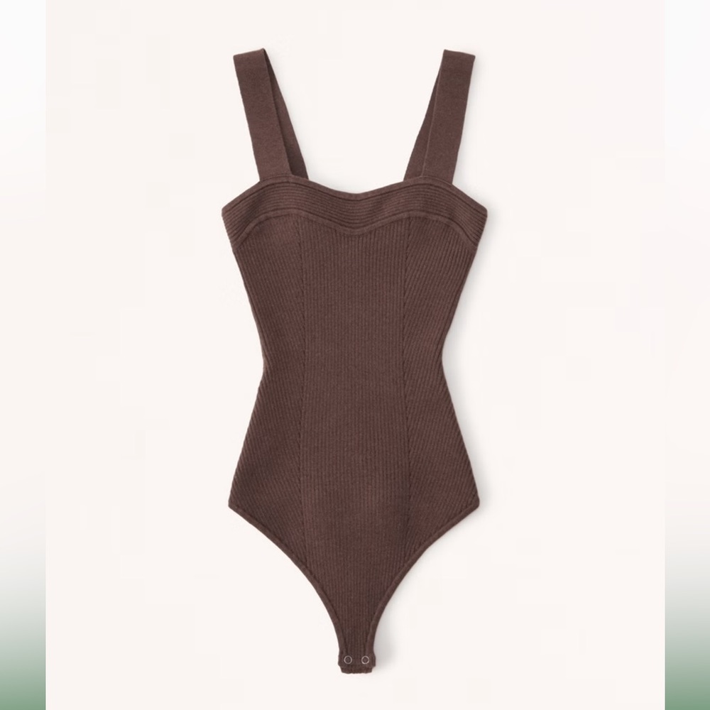 Abercrombie & Fitch Ribbed Sweater Sweetheart Bodysuit
